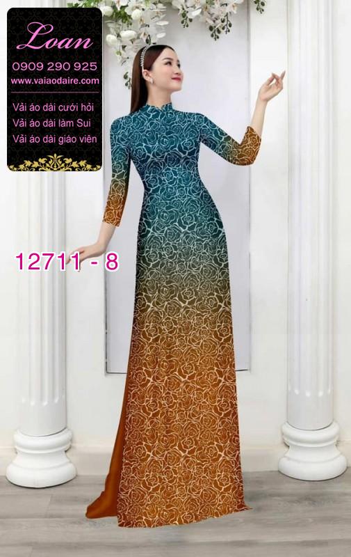 Vải áo dài hoa văn in 3D