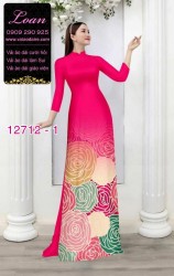 Vải áo dài hoa văn in 3D