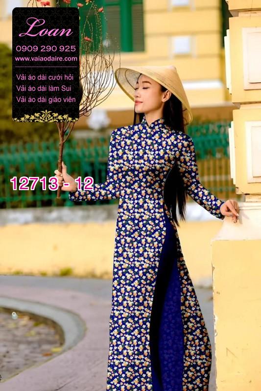 Vải áo dài hoa nhí in 3D