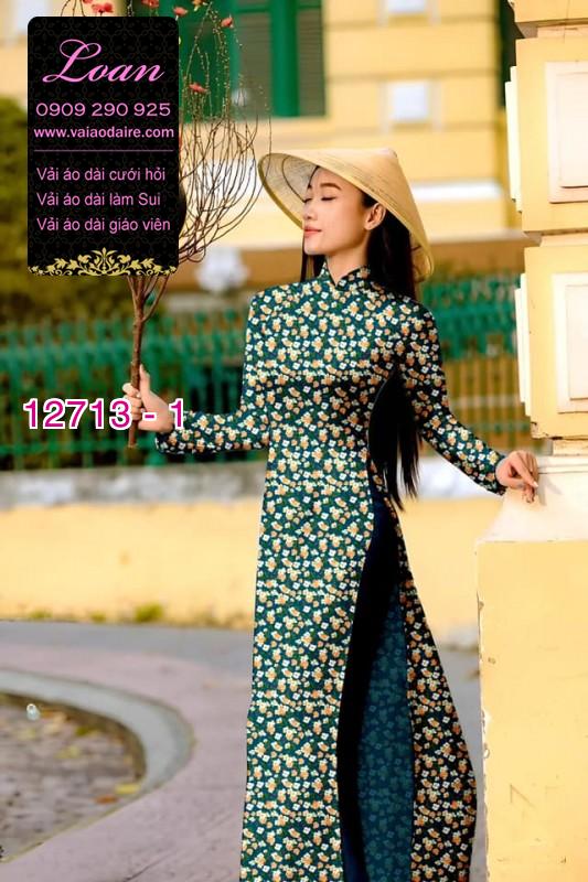 Vải áo dài hoa nhí in 3D