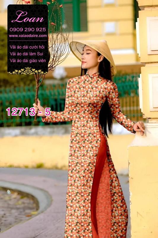 Vải áo dài hoa nhí in 3D