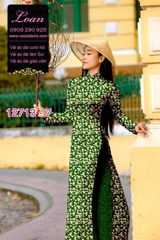 Vải áo dài hoa nhí in 3D