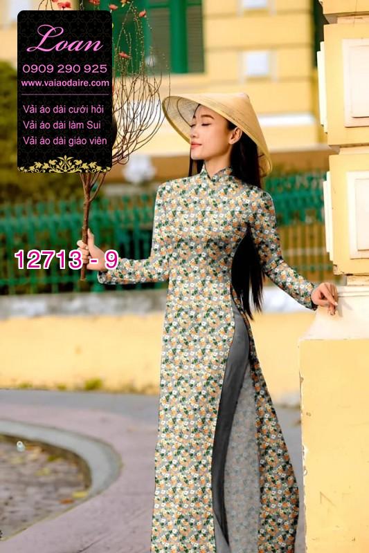 Vải áo dài hoa nhí in 3D