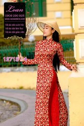 Vải áo dài hoa nhí in 3D