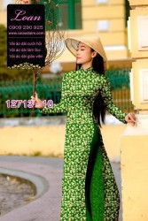 Vải áo dài hoa nhí in 3D