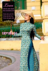 Vải áo dài hoa nhí in 3D