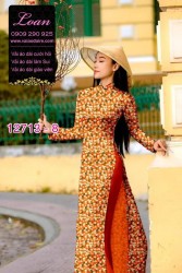 Vải áo dài hoa nhí in 3D