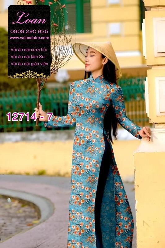 Vải áo dài tết cành đào