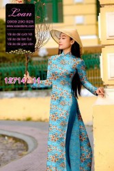 Vải áo dài tết cành đào