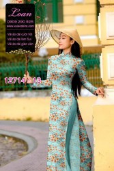 Vải áo dài tết cành đào