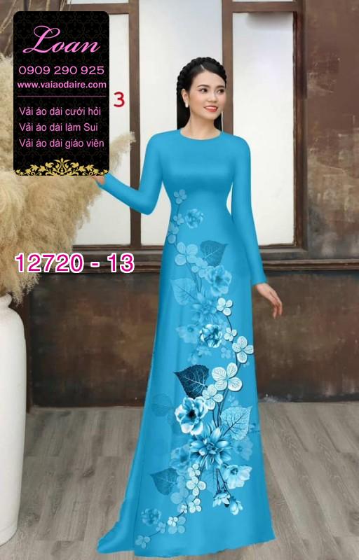 Vải áo dài hoa in 3D