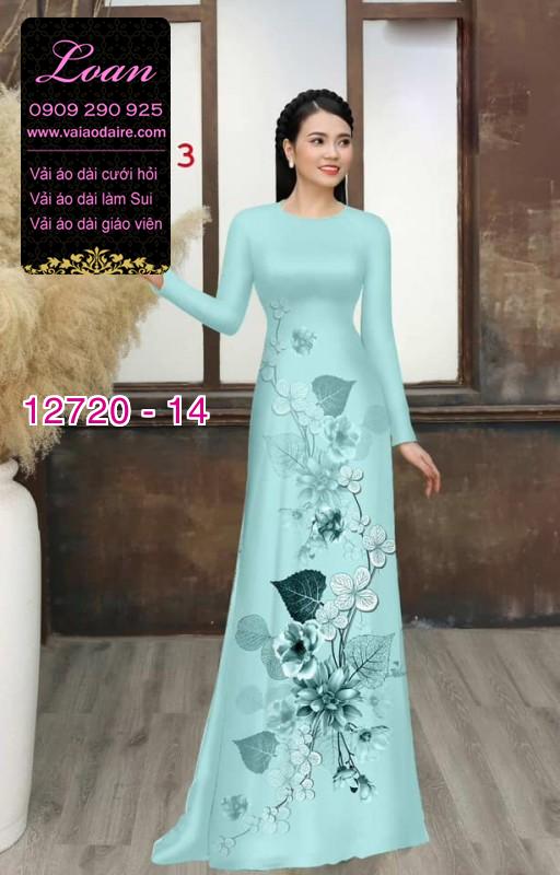 Vải áo dài hoa in 3D