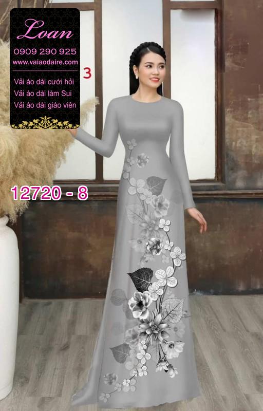 Vải áo dài hoa in 3D