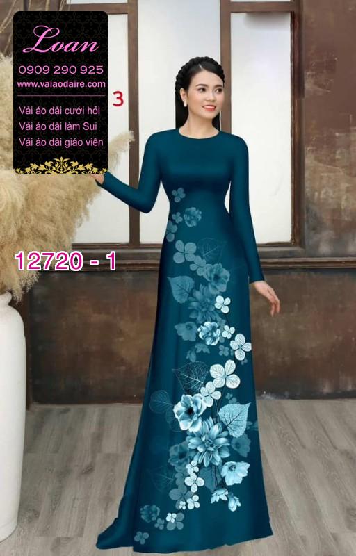 Vải áo dài hoa in 3D