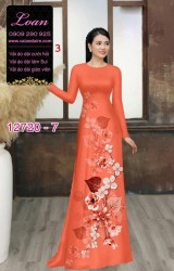 Vải áo dài hoa in 3D