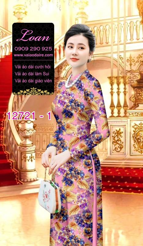 Vải áo dài hoa đều in 3D