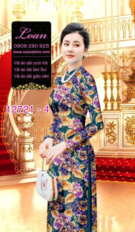 Vải áo dài hoa đều in 3D