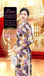 Vải áo dài hoa đều in 3D