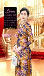 Vải áo dài hoa đều in 3D