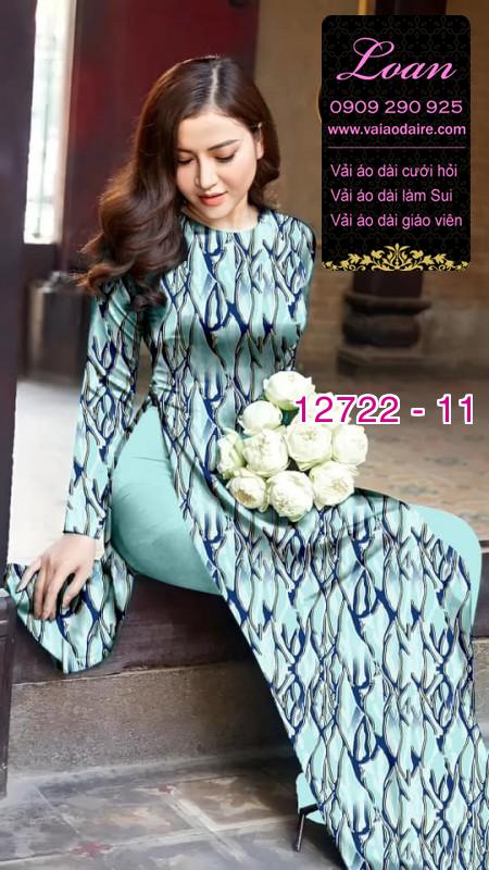 Vải áo dài hoa đều in 3D