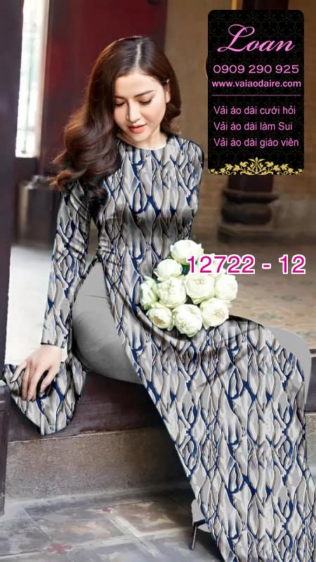 Vải áo dài hoa đều in 3D