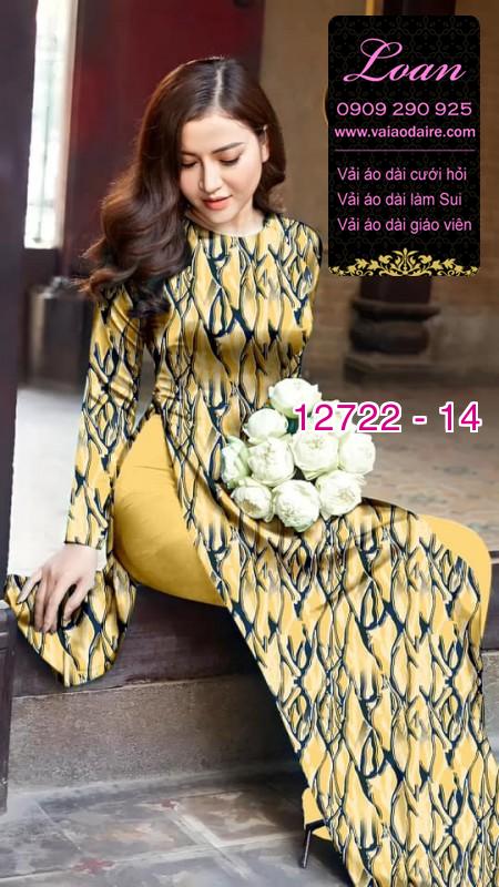 Vải áo dài hoa đều in 3D