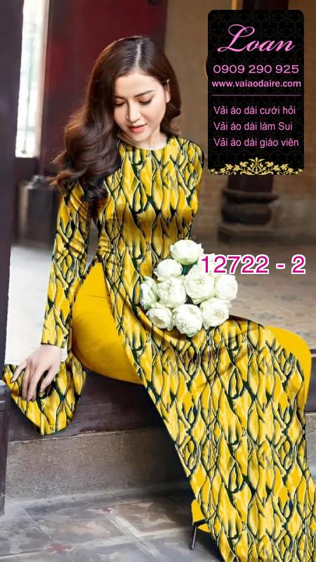 Vải áo dài hoa đều in 3D