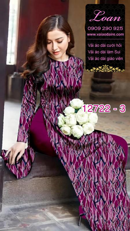 Vải áo dài hoa đều in 3D