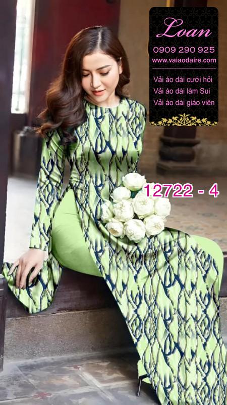 Vải áo dài hoa đều in 3D