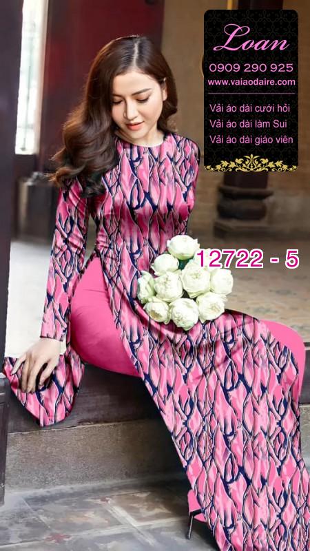 Vải áo dài hoa đều in 3D