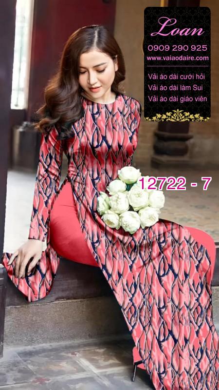 Vải áo dài hoa đều in 3D