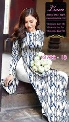 Vải áo dài hoa đều in 3D