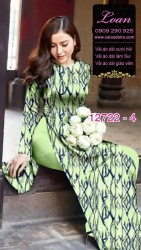 Vải áo dài hoa đều in 3D