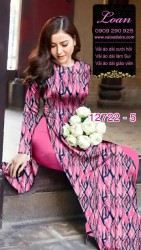 Vải áo dài hoa đều in 3D