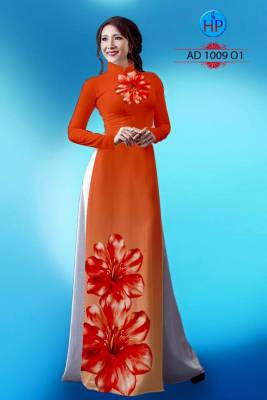 Vải áo dài hoa trên dưới-DT 1273