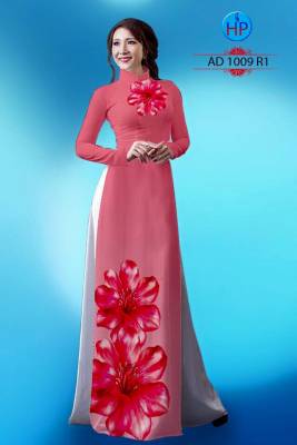 Vải áo dài hoa trên dưới-DT 1273