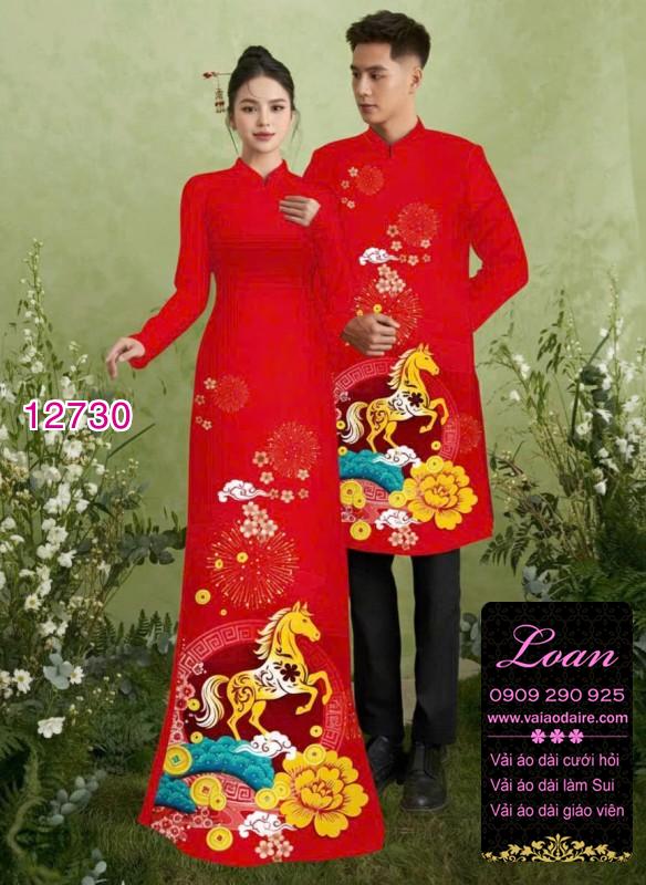 Vải áo dài tết cặp đôi