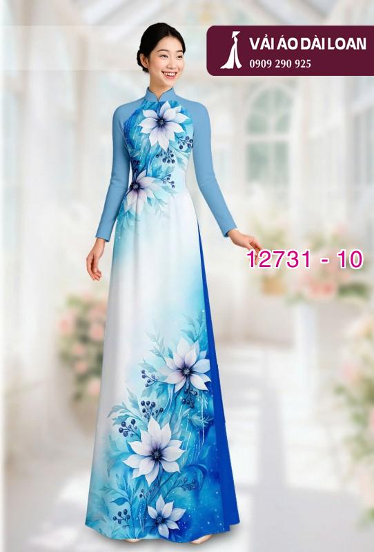 Vải áo dài hoa loang màu nhẹ nhàng