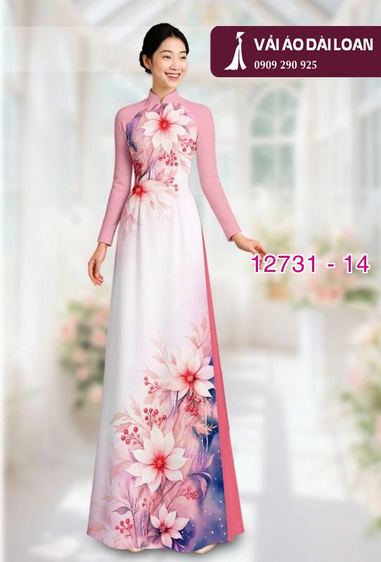 Vải áo dài hoa loang màu nhẹ nhàng