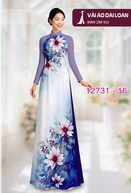 Vải áo dài hoa loang màu nhẹ nhàng