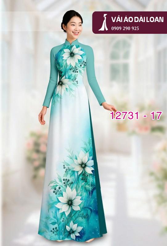 Vải áo dài hoa loang màu nhẹ nhàng