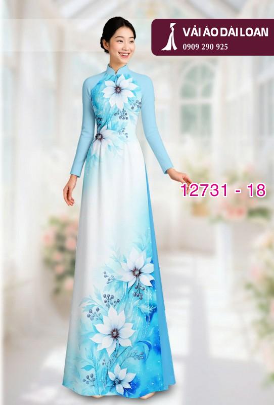 Vải áo dài hoa loang màu nhẹ nhàng