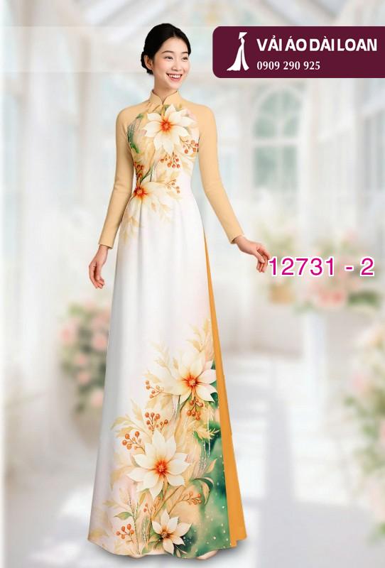 Vải áo dài hoa loang màu nhẹ nhàng