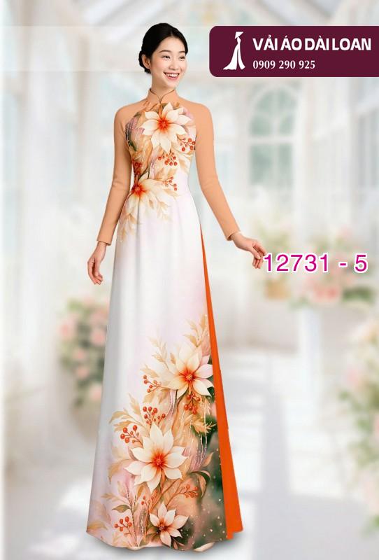 Vải áo dài hoa loang màu nhẹ nhàng