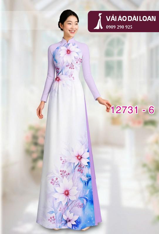 Vải áo dài hoa loang màu nhẹ nhàng