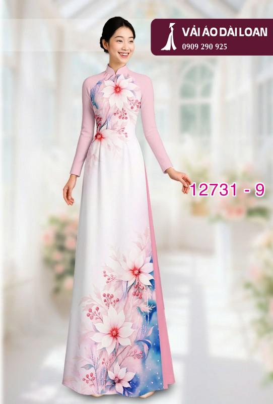 Vải áo dài hoa loang màu nhẹ nhàng