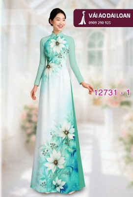Vải áo dài hoa loang màu nhẹ nhàng-DT 12731