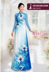 Vải áo dài hoa loang màu nhẹ nhàng