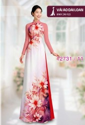 Vải áo dài hoa loang màu nhẹ nhàng