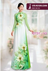 Vải áo dài hoa loang màu nhẹ nhàng